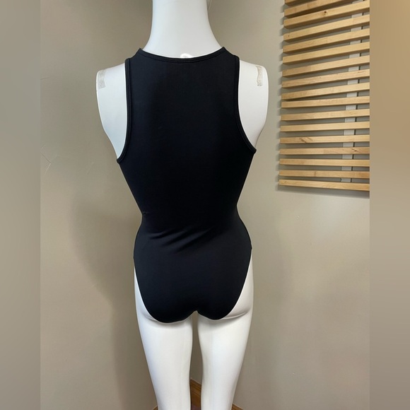 DIVIDED Black High Neck Bodysuit With Edgy Silver Embellishments XS - Picture 5 of 13